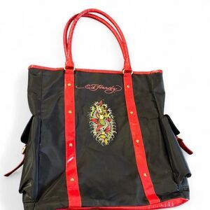 Ed-hardy Women's Black and Red Bag